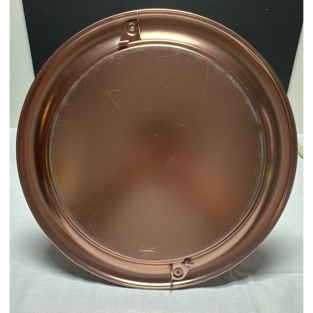 Vintage West Bend Copper Cake Carrier Aluminum Locking Cover 1950s Retro 14.5